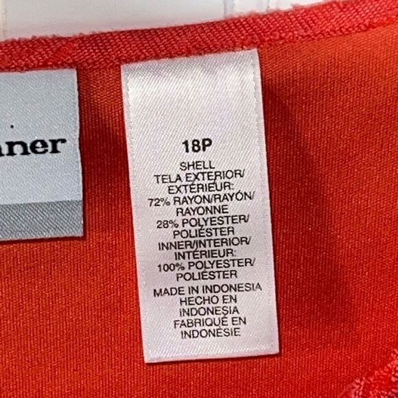 Alfred Dunner Top Women 18P Petite Coral Burnout Over Tank With Attached Chain - Picture 7 of 12